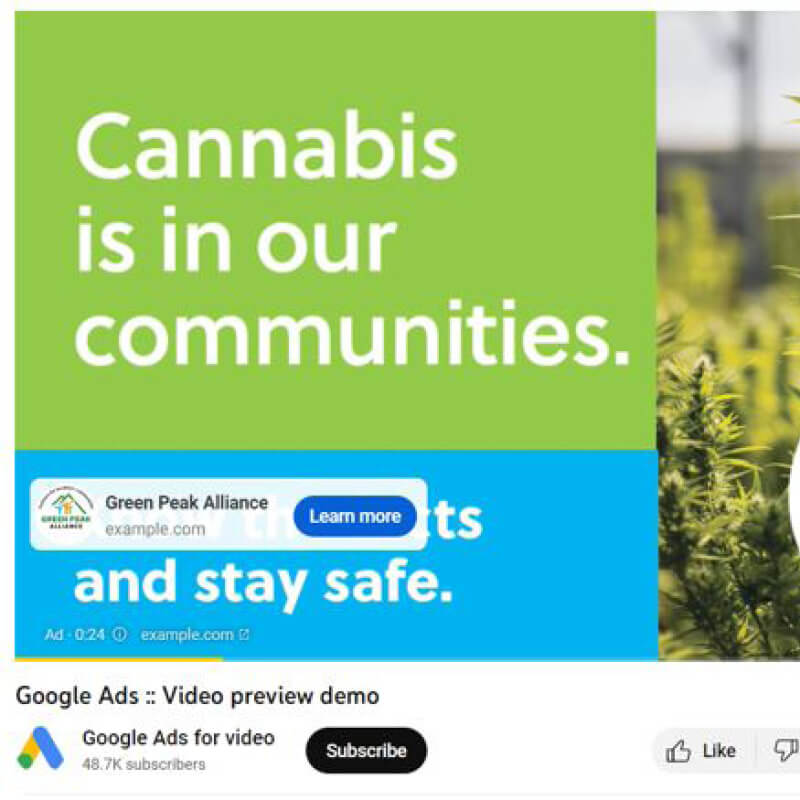 Cannabis google ad sample