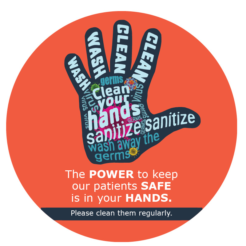 Hand sanitizer sticker